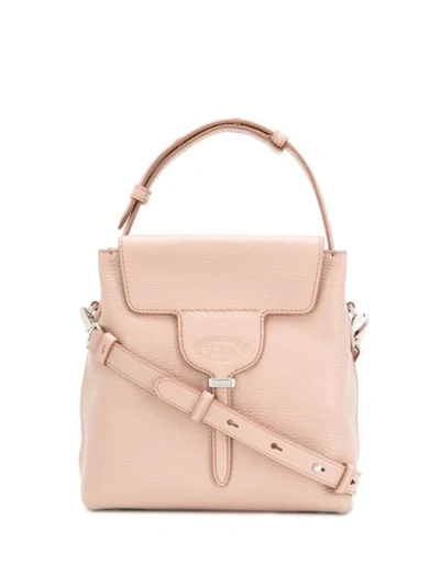 Shop Tod's Textured Tote Bag In Neutrals