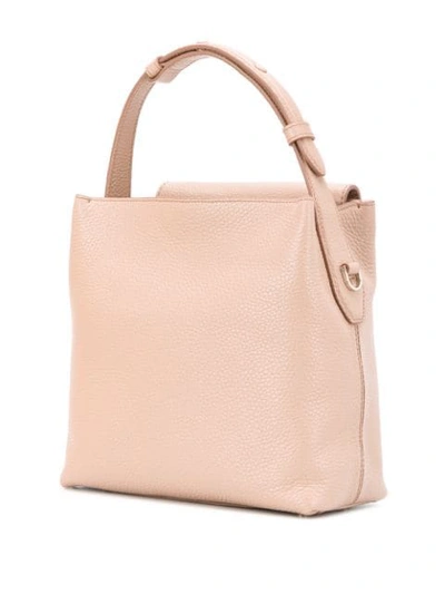 Shop Tod's Textured Tote Bag In Neutrals