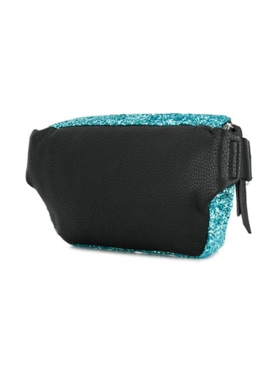 Shop Chiara Ferragni Flirting Glitter Belt Bag In Blue