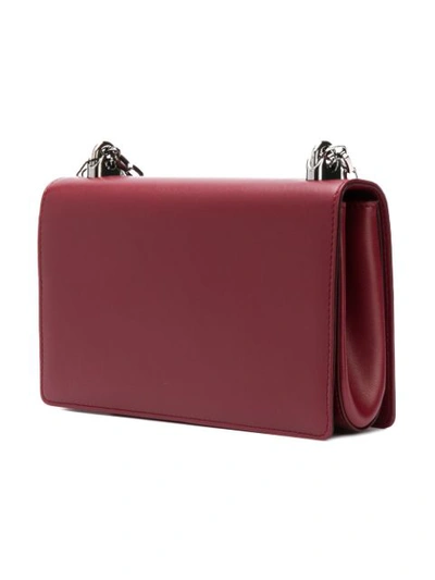 Shop Dolce & Gabbana Logo Plaque Clutch Bag - Red