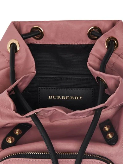 Shop Burberry The Crossbody Rucksack In Nylon And Leather In Red