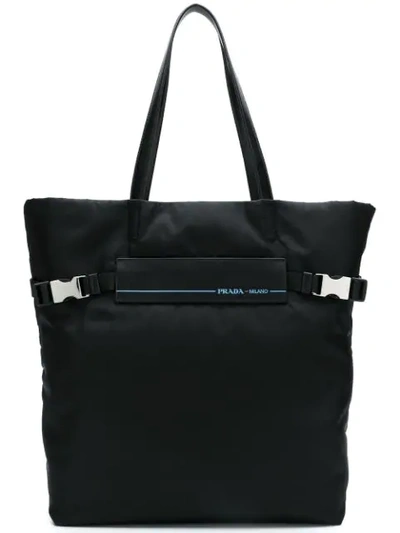 Shop Prada Nylon Tote Bag In Black