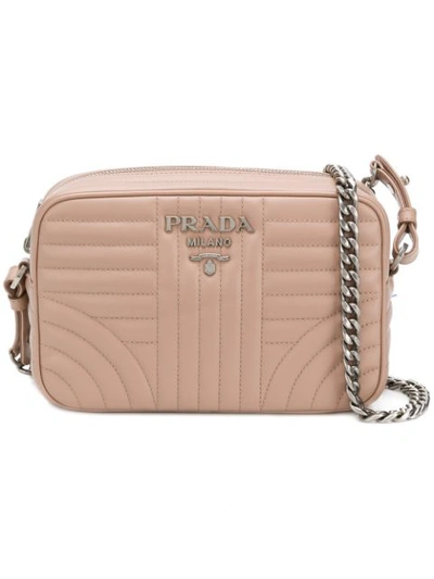 Shop Prada Quilted Camera Bag In Pink