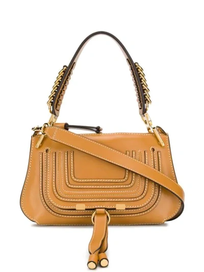 Shop Chloé Marcie Baguette Bag In Brown