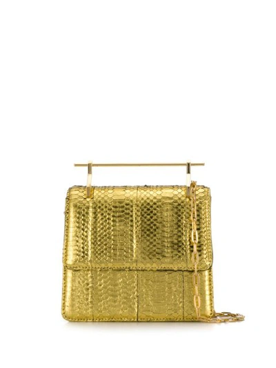 Shop M2malletier Metallic Leather Shoulder Bag In Gold