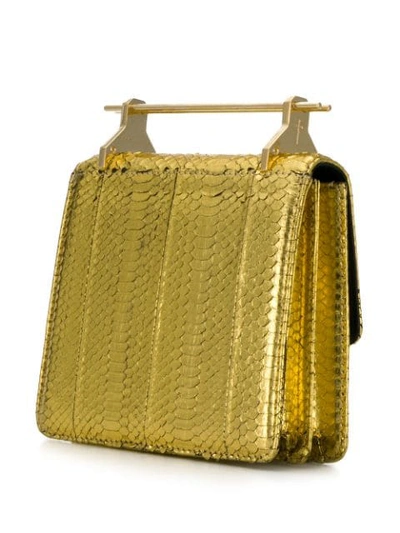 Shop M2malletier Metallic Leather Shoulder Bag In Gold