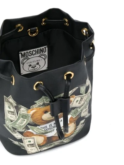 Shop Moschino Teddy Bear Bucket Bag In 3555