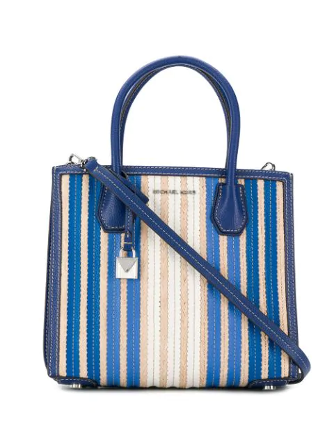 michael kors blue striped purse