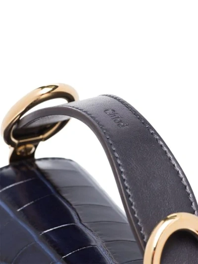 Shop Chloé C Crocodile-effect Chain Clutch In Blue