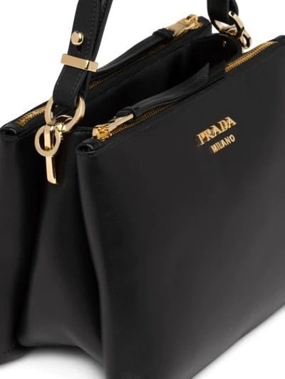 Shop Prada Small Deux Bag In Black