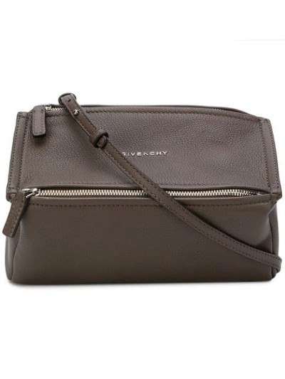 Shop Givenchy Mini Pandora Shoulder Bag In Grey