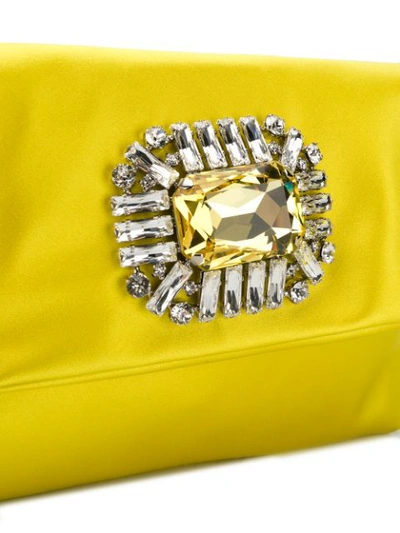 Shop Jimmy Choo Titania Clutch Bag In Yellow