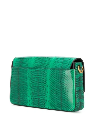 Shop Givenchy Snakeskin Shoulder Bag In 300 Green