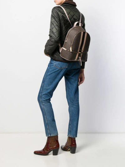 Shop Michael Michael Kors Rhea Zip Backpack In Brown