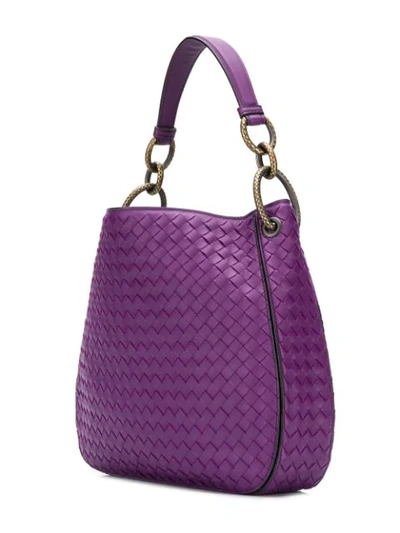 Shop Bottega Veneta Intrecciato Loop Bag In Purple