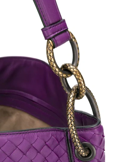 Shop Bottega Veneta Intrecciato Loop Bag In Purple