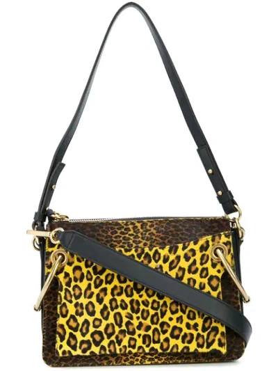 Shop Chloé Leopard Shoulder Bag In Yellow