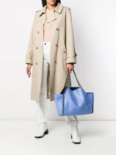 Shop Stella Mccartney Reversible Falabella Tote Bag In Blue
