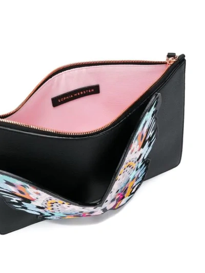 Shop Sophia Webster Buterfly Application Clutch Bag In Black