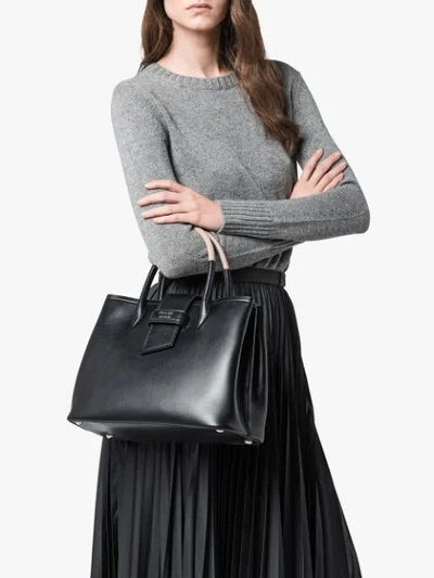 Shop Prada Leather Handbag In Black