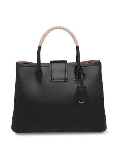 Shop Prada Leather Handbag In Black