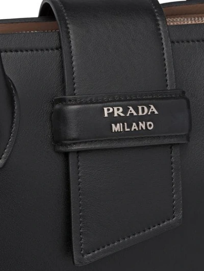 Shop Prada Leather Handbag In Black