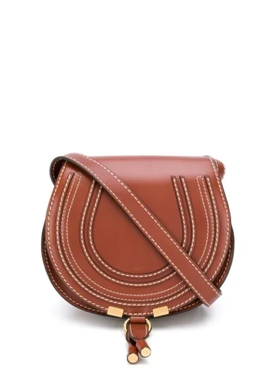 Shop Chloé Mini Marcie Bag In Brown