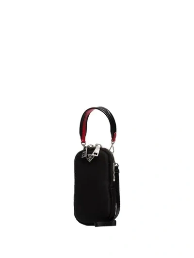 Shop Prada Oval Lanyard Purse In Black