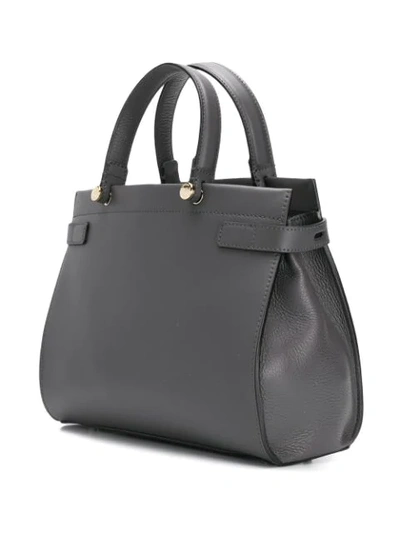 Shop Furla Lady L Onyx Tote Bag In Grey