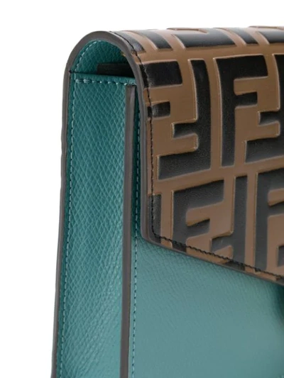 Shop Fendi Ff Pattern Chain Crossbody Bag In Blue