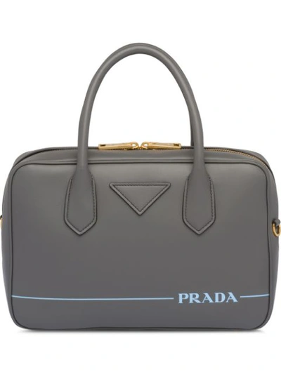 Shop Prada Mirage Small Leather Bag In Grey