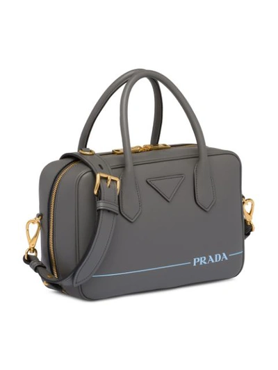 Shop Prada Mirage Small Leather Bag In Grey