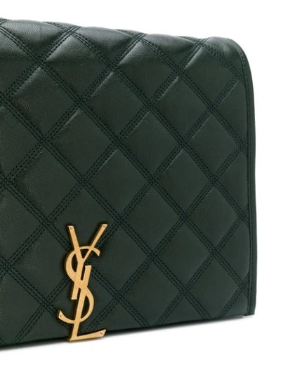 Shop Saint Laurent Becky Small Quilted Shoulder Bag In Green