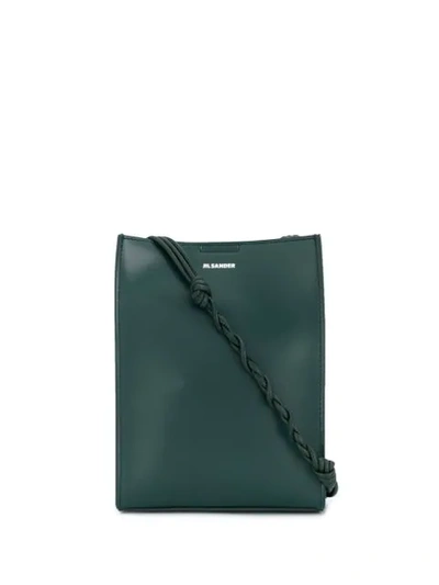 Shop Jil Sander Woven Strap Shoulder Bag In Green