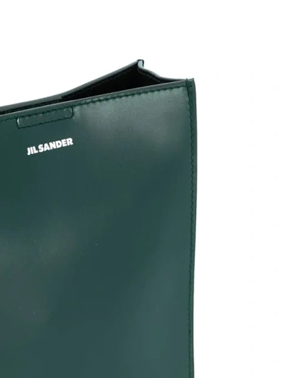 Shop Jil Sander Woven Strap Shoulder Bag In Green