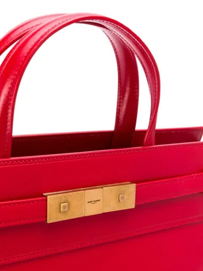 Shop Saint Laurent Small Manhattan Tote Bag In Red