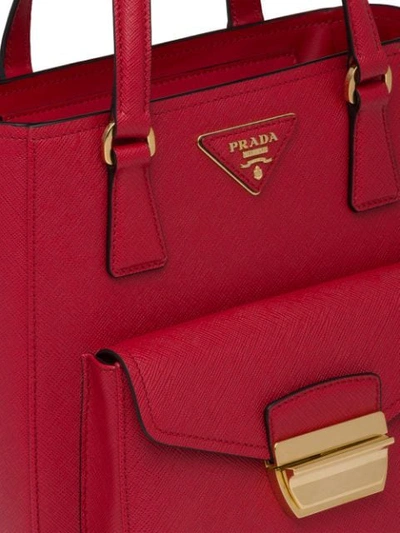Shop Prada Metropolis Tote Bag In Red