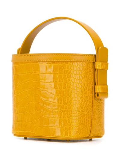 Shop Nico Giani Croc-effect Bucket Bag In Yellow