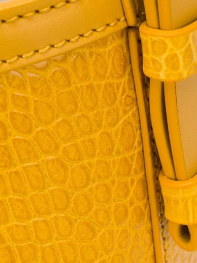 Shop Nico Giani Croc-effect Bucket Bag In Yellow
