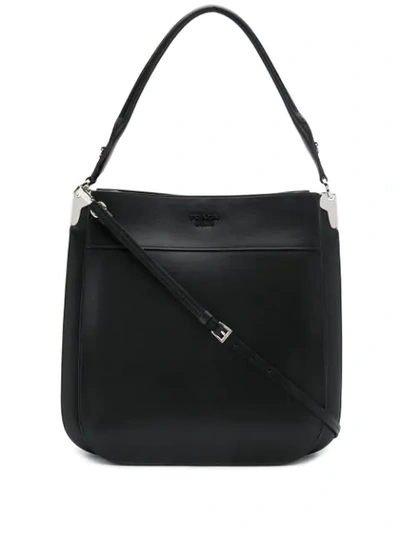 Shop Prada Top Handle Tote Bag In Black