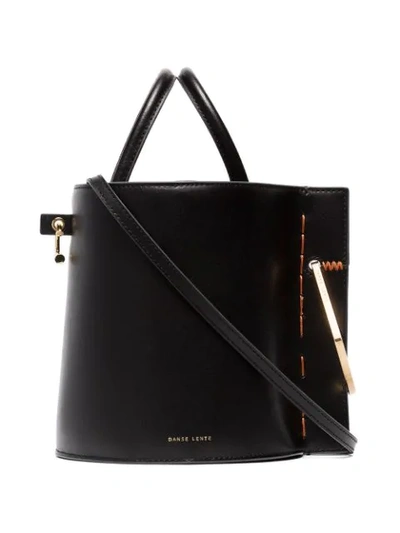 Shop Danse Lente Black Bobbi Leather Bucket Bag