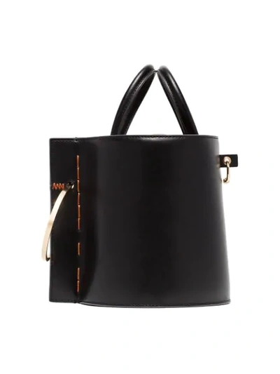 Shop Danse Lente Black Bobbi Leather Bucket Bag