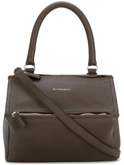 Shop Givenchy Small Pandora Bag In Grey