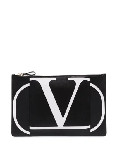 Shop Valentino Garavani Vlogo Clutch In Black