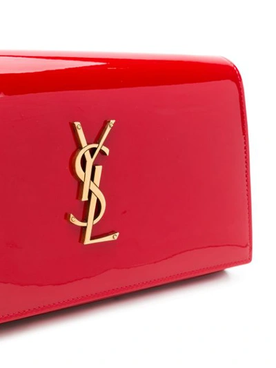 Shop Saint Laurent Monogram Kate Clutch In 6805 -rouge Eros/rou Eros