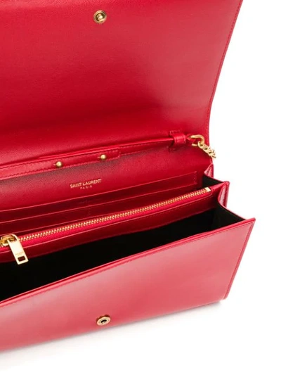 Shop Saint Laurent Monogram Kate Clutch In 6805 -rouge Eros/rou Eros