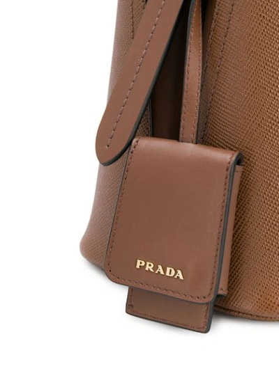Shop Prada Matinee Tote Bag In Brown
