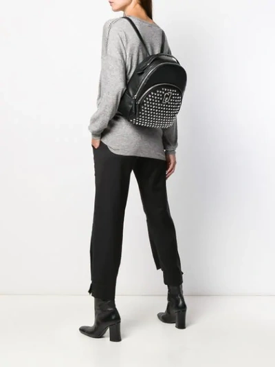 Shop Liu •jo Studded Logo Backpack In Black