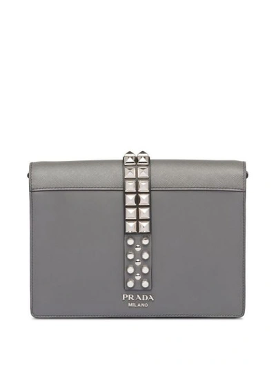 Shop Prada Elektra Shoulder Bag In Grey