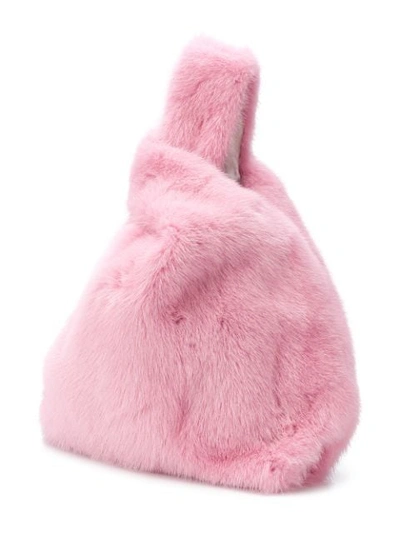 Shop Simonetta Ravizza Furrissima Heart Tote Bag In Pink